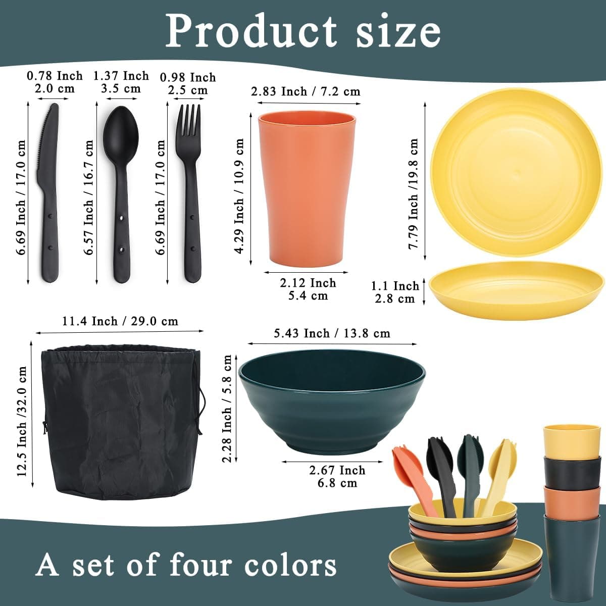 Kit Stoviglie Camper 4 Persone: Leggero e Completo