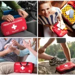 Kit di pronto soccorso professionale da viaggio, completo di strumenti essenziali per affrontare emergenze durante i viaggi in camper o in natura.