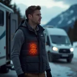 Gilet riscaldato per camperisti